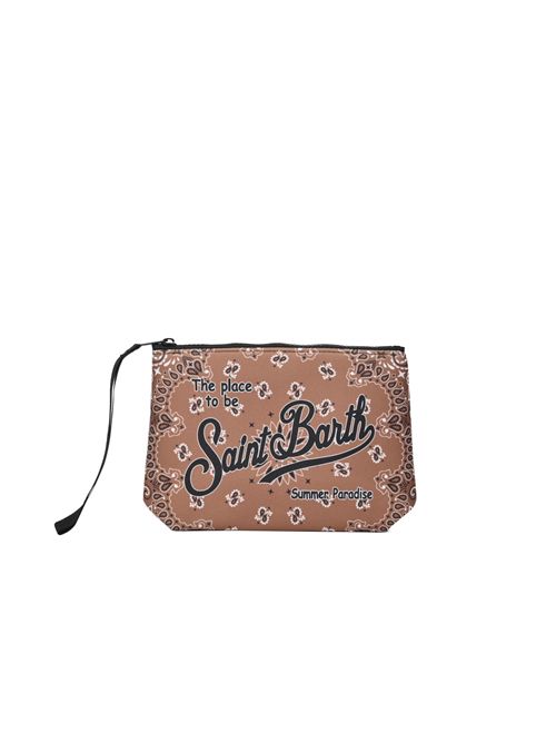 Pochette Aline in scuba con stampa bandana Marrone Mc2 Saint Barth | ALIN00107684L